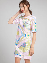 Load image into Gallery viewer, Fan and tassel short sleeve dress
