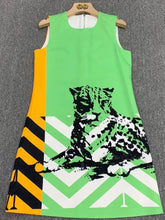 Load image into Gallery viewer, Lovely leopard colour block sleeveless dress