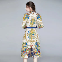 Load image into Gallery viewer, Tassels around the floral arrangement midi dress