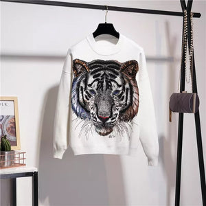 Tigers eyes white knitted set