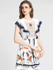 Horse show frilled mini dress