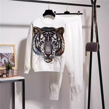Load image into Gallery viewer, Tigers eyes white knitted set