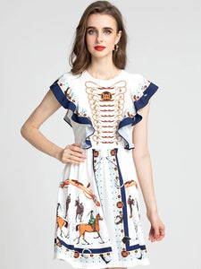 Horse show frilled mini dress