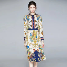 Load image into Gallery viewer, Tassels around the floral arrangement midi dress