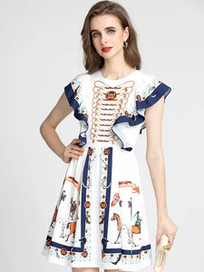 Horse show frilled mini dress