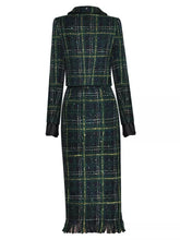 Load image into Gallery viewer, Green and navy tweed set