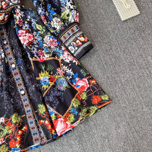 Load image into Gallery viewer, Evening blooms mini dress with belt