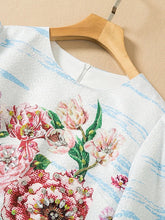Load image into Gallery viewer, Floating roses short sleeved mini dress