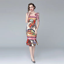 Load image into Gallery viewer, Vacay montage dress with tie straps