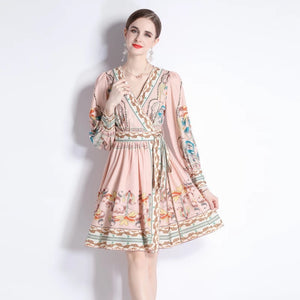 Prettiness mini dress with tie belt