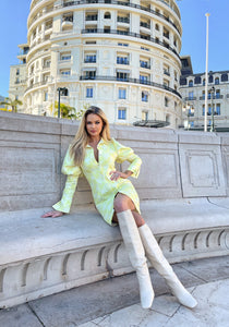 Daffodil yellow floral mini dress