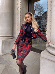 Tartan tweed two piece s