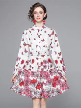 Load image into Gallery viewer, Butterflies and flowers mini dress with belt *comes in two colours