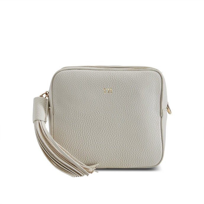 Cream Vegan Leather Cross Body Bag  THREESIXFIVE
