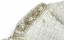 Load image into Gallery viewer, White Tweed Single Breasted Coat