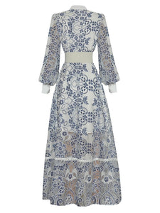 Swallow maxi dress with belt