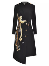 Load image into Gallery viewer, Gold Phoenix Blazer Dress comes in long sleeve
