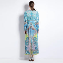 Load image into Gallery viewer, Geometric Print V-Neck Maxi Dress - comes in two colours