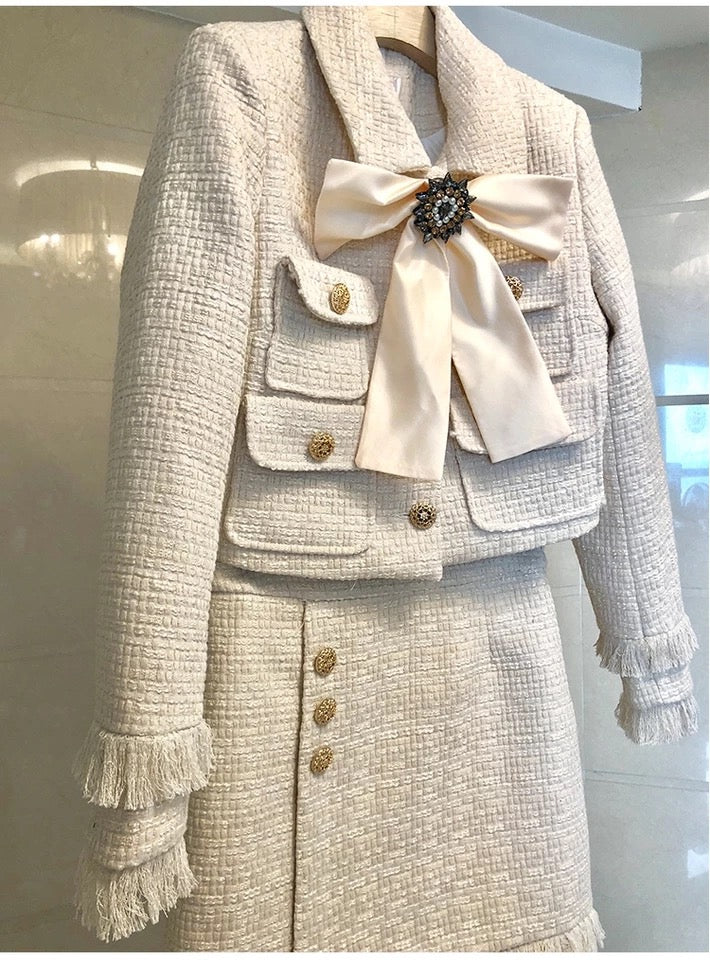 Two piece tweed on sale blazer and skirt