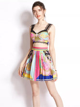 Load image into Gallery viewer, Lace bralette with pleated mini skirt * comes in three colour ways