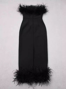 Feather Lux Heavy Bandage Dress