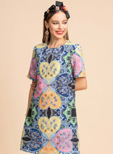 Load image into Gallery viewer, It’s All Hearts Mini Dress with heavy embellishments