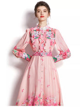 Load image into Gallery viewer, The grand floral Midi dress with belt