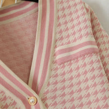 Load image into Gallery viewer, Sugar Pink Dogtooth knitted Twosie set