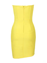 Load image into Gallery viewer, Yellow Diamond Mini Dress