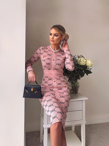 Long Sleeve midi knitted dress