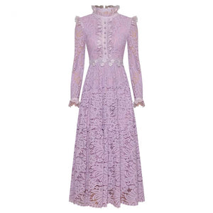 Lilac Lavender lace Midi dress