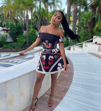 Load image into Gallery viewer, Black Vintage Bardot Dress