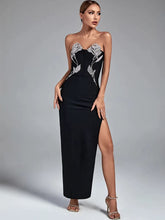 Load image into Gallery viewer, Crystal “LUX” Bandage Midi Dress
