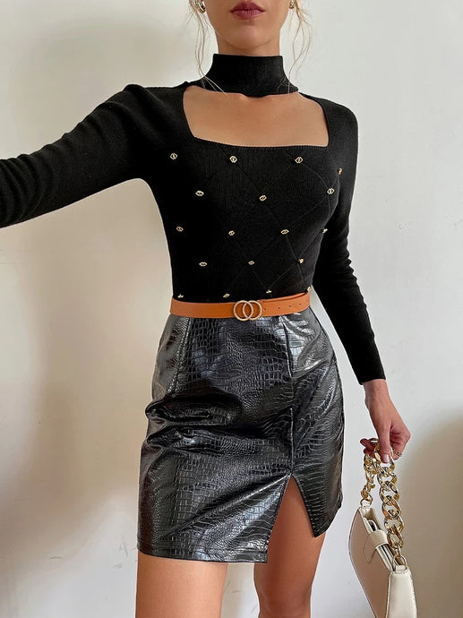 CC Lux Black Turtleneck