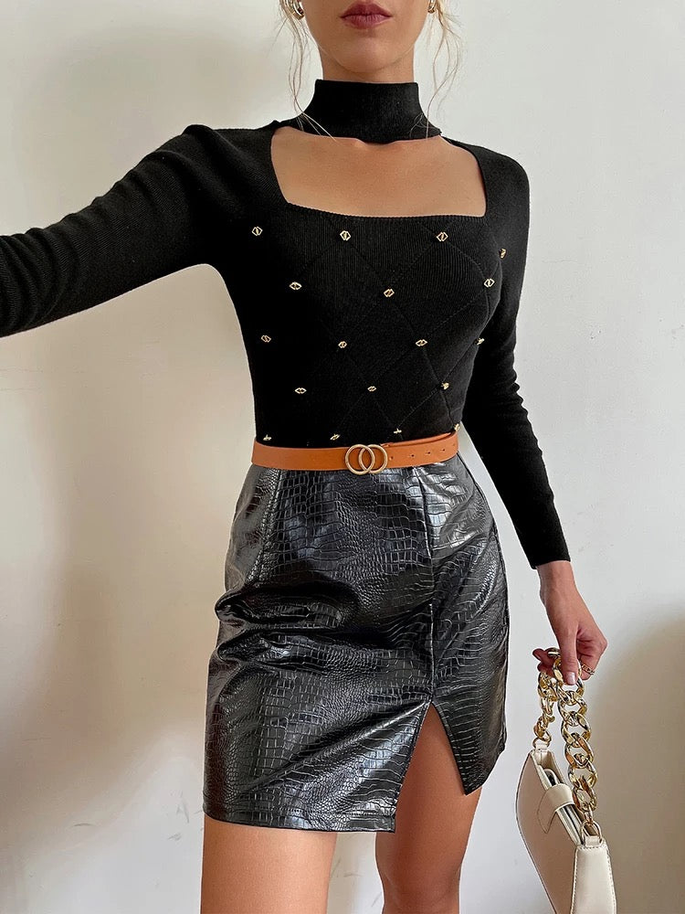 CC Lux Black Turtleneck