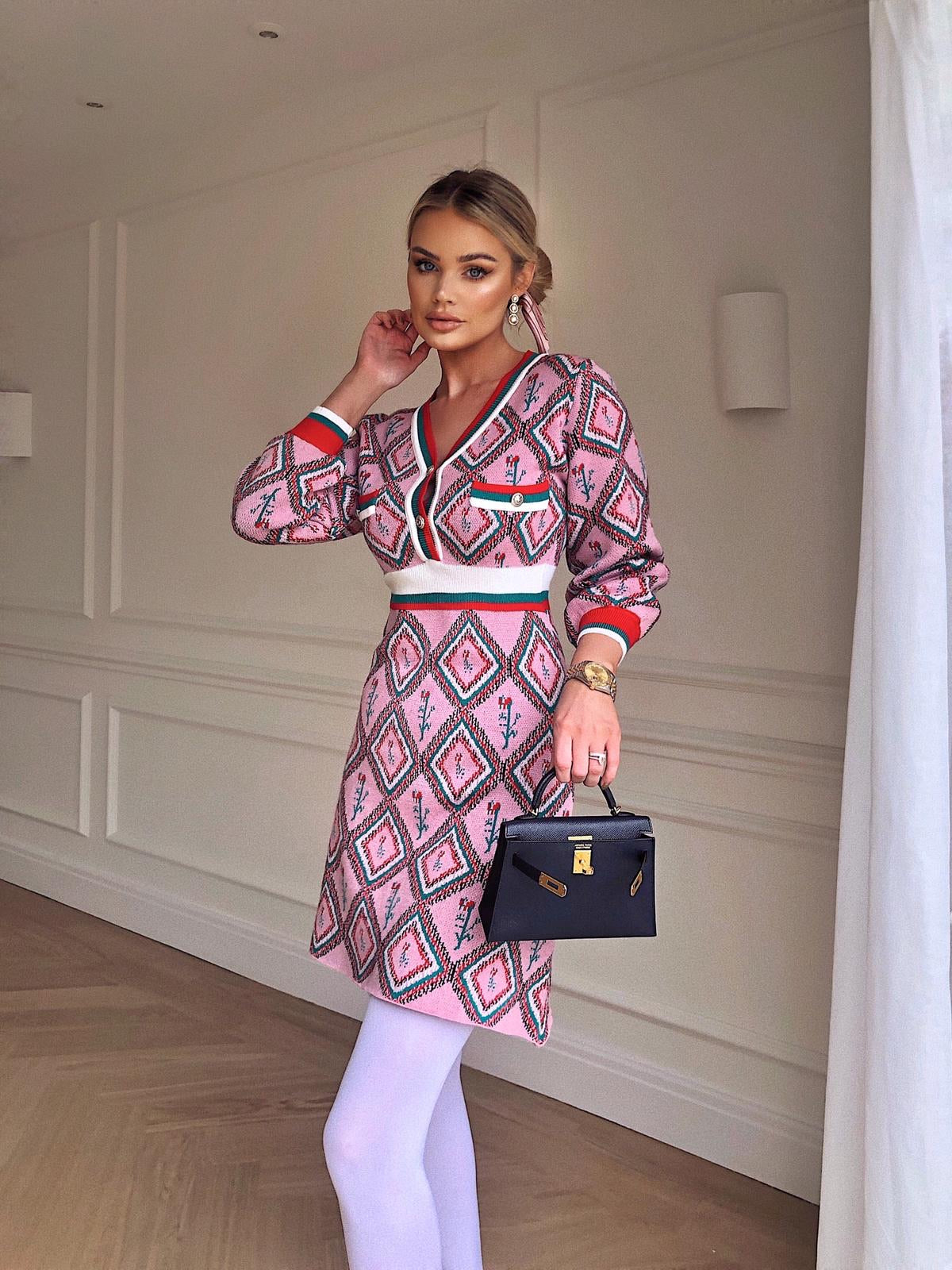 Comino couture on sale striped rose dress