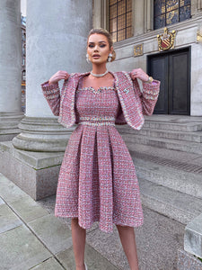 The Pink Tweed with pearl jacket and dress