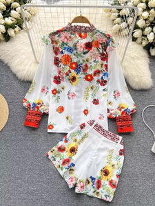 Wildflower and hummingbird two piece set