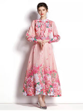 Load image into Gallery viewer, The grand floral Midi dress with belt