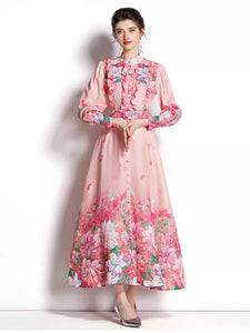 The grand floral Midi dress with belt