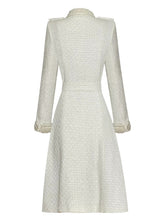 Load image into Gallery viewer, White Tweed Single Breasted Coat