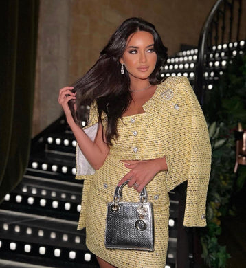 Lemon Yellow Tweed 3 Piece Set