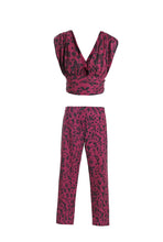 Load image into Gallery viewer, Maroon Leopard Luxe two piece set