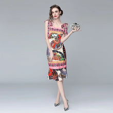 Load image into Gallery viewer, Vacay montage dress with tie straps