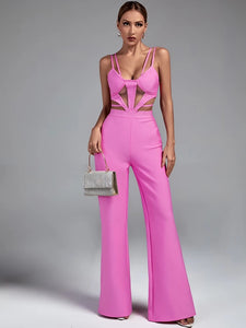 Pink Lux Bodycon Jumpsuit