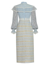 Load image into Gallery viewer, CC Lantern Sleeve &amp; High Waisted Midi Pencil Dress