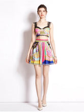 Load image into Gallery viewer, Lace bralette with pleated mini skirt * comes in three colour ways