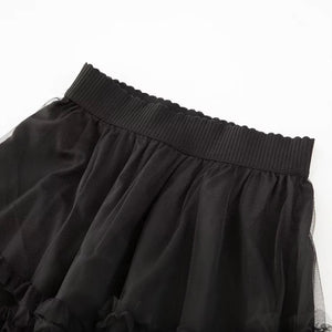 Long sleeve Sashes Blazer with belt + Mesh Long Skirt