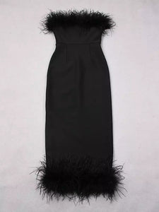 Feather Lux Heavy Bandage Dress