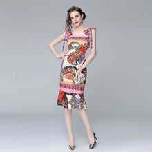 Load image into Gallery viewer, Vacay montage dress with tie straps